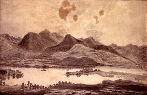 Panoramic View of Derwentwater and the Vale of Keswick, detail of the northern end of Derwent Water