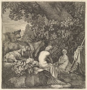 Shepherds by a Pond