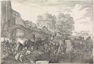 Landscape with Travelers by Moyses van Wtenbrouck
