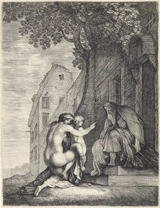Naked Woman and Child with an Old Man