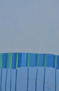 Modern Blue Green Stripes by Mr PETTO
