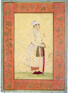 A young nobleman of the Mughal court, from the Large Clive Album by Mughal School