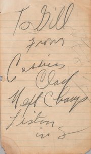 Autograph Written by Cassius Clay, 1963 by Muhammad Ali
