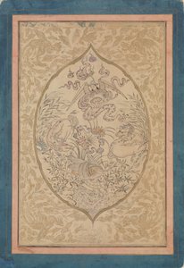 A Gathering of Mythical Creatures around a Lotus Leaf by Mu