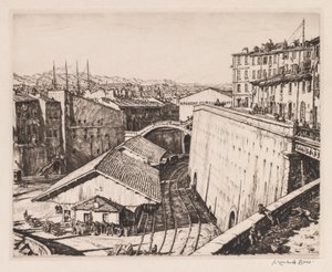 Railway Sheds, Marseilles by Muirhead Bone