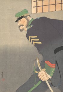 Print, Soldier with Sword, ca. 1906 by Munakata