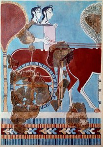 Mycenaean Art: Couple on a Chariot by Mycenaean