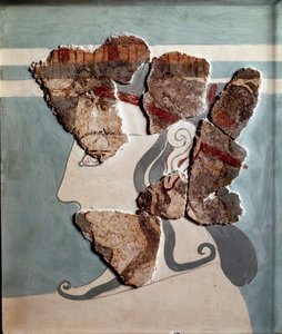 Mycenaean Art: Feminine Head by Mycenaean