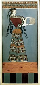 Mycenaean Art: A Lady-Courtesan of Mycenae. Fresco from Tiryns, Original 13th Century BC by Mycenaean Mycenaean