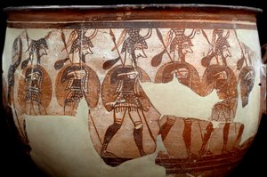 Mycenaean civilization: crater called the Warriors by Mycenaean Mycenaean