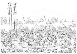 Religious Ceremony, Mandan Village by Myers and Co