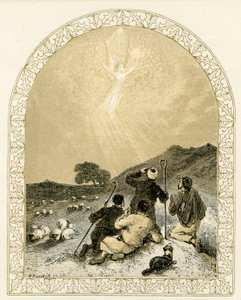 Angel appears to shepherds - Bible by Myles Birket Foster