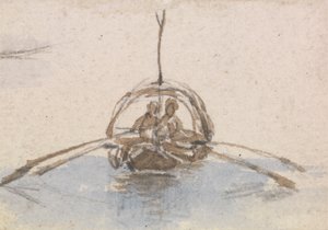 One of a Group of Three Studies of Gondolas by Myles Birket Foster