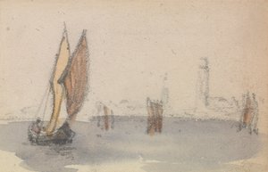 One of a Group of Three Studies on the Venetian Lagoon by Myles Birket Foster