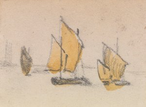 One of a Group of Three Studies on the Venetian Lagoon by Myles Birket Foster