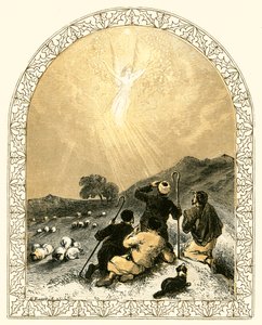 Shepherds and angel by Myles Birket Foster