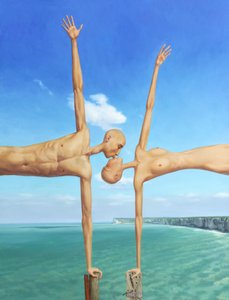 Surreal Kissing Couple