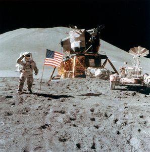 Astronaut James Irwin Gives a Salute on the Moon, 1971 by NASA Images