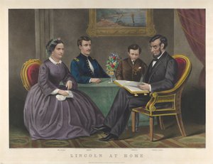 Lincoln at Home, 1867 by Nathaniel Currier