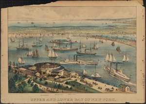 Upper and Lower Bay of New York, c.1881 by Nathaniel Currier