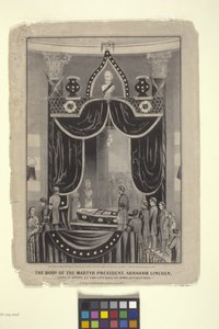 Body Of The Martyr President, Abraham Lincoln by N. and Ives J.M. (1824 95) Currier