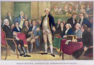 George Washington (1732-99) Appointed Commander in Chief, published 1876 by Currier and Ives