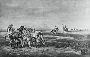 Peace or war, Encounter between the Indians and white hunters