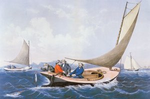 Trolling for blue fish off the coast of Maine by Currier and Ives