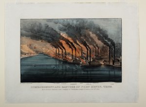 Bombardment and Capture of Fort Henry, Tennessee, c.1862 by N. and Ives, J.M. Currier