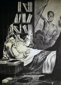 Currier & Ives Illustration 19th Century. The Bad Man at the Hour of Death