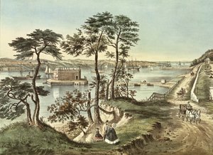 Staten Island and the Narrows from Fort Hamilton by N. and Ives, J.M. Currier