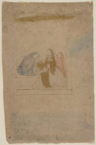 A Lady with Attendants by Nainsukh