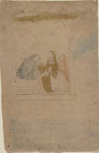 A Lady with Attendants by Nainsukh