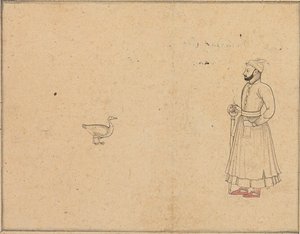 Raja Balwant Dev Singh and a Swan, c.1750-55