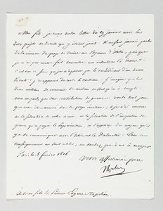 Signed letter from Napoleon to his stepson, Prince Eugène de Beauharnais Napoleon