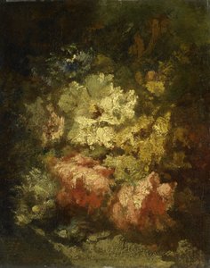 Still Life with White and Red Roses