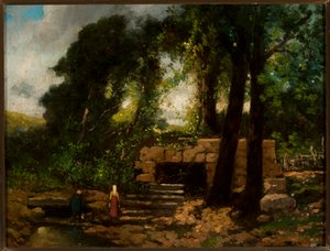 Landscape with ruins by Narcisse Virgile Diaz de la Peña