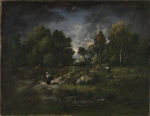Forest Landscape with Wood Gatherers by Narcisse Virgile Diaz de la Peña