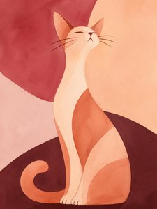Abstract Watercolor Cat