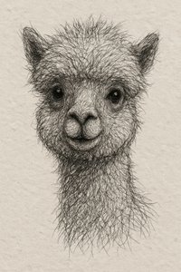 Cute Baby Alpaca by Natalie Bruns