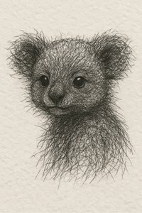 Cute Baby Koala Drawing by Natalie Bruns