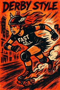 Flaming Roller Derby by Natalie Bruns