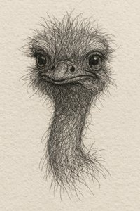 Friendly Emu Sketch by Natalie Bruns