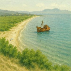 Idyllic Shipwreck Beach by Natalie Bruns