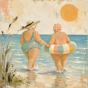 Joyful Beach Stroll by Natalie Bruns