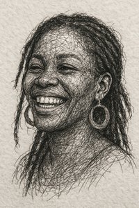 Joyful Dreadlocks Smile by Natalie Bruns