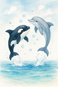 Playful Dolphin Orca by Natalie Bruns