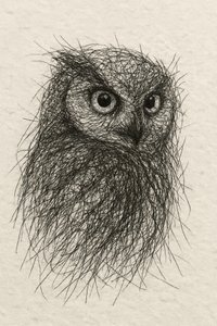 Scribbled Owl Gaze by Natalie Bruns