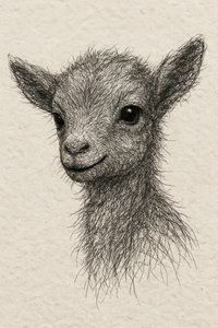 Smiling Baby Goat by Natalie Bruns