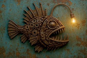Steampunk Anglerfish Light by Natalie Bruns